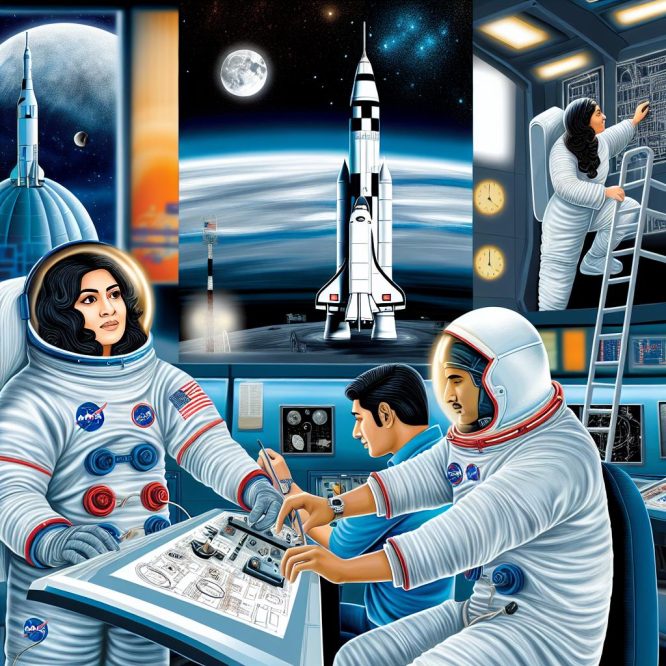 The contributions of astronauts in the Apollo program.