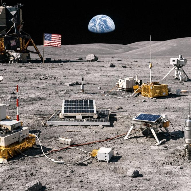 The scientific experiments conducted on the lunar surface